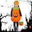 beifon Halloween Kostüm Kinder Kürbis mit Hut und Kürbistasche, Fleece Pumpkin Cosplay Kleinkind 3-7 Jahre für Halloween, Karneval Party