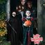 YADODO Sensenmann Kostüm Kinder Junge Mädchen mit Sense Mask 134 140 146 152 Gruselig Halloween Kostüm Kinder Sensenmann Umhang mit Kapuze Schwarzer Scream Reaper Tod Kostüm Sensenmann Kind