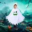 ZZOUFI Geister Kostüm Kinder, Gespenst Kostüm für Mädchen Jungen Baby Kleinkinder, Halloween Kinder Geist Kostüm, Weiß, mit Kapuze (Empfohlenes Alter 4–5–6, Körpergröße 110–120 cm)