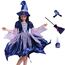Generisch Faschingskostüme Kinder, Hexenkostüm Kinder - Hexenkostüm Mädchen Set 4-Teilig：Hexenhut,Tasche,Kleid Mit Zauberstab Cosplay Elegant Witch Costume Hexe Kostüm Für Karneval Kostüm Party
