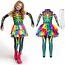 Spooktacular Creations Funky Punky Bones Buntes Skelett Deluxe Mädchen Kostüm Set mit Haarverlängerungen für Halloween Kostüm Anzieh Partys