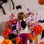 TETSMG Halloween Kostüme Spinne Rucksack, Halloween Deko Horror Plüsch Spinnen Kostüm für Kinder und Erwachsene mit 8 modi Lichtern, Spinnenkostüm, Süßigkeitentasche, Lustige Kostüm Kinder Spinne