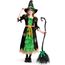 Spooktacular Creations Grün Hexe Kostüm, Hexenkostüm, Karneval Fasching Bekleidung, 3-teiliges Halloween Kostüm Deluxe Set für Mädchen