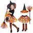 Johiux Hexenkostüm Kinder Mädchen - Halloween Kostüm & Karnevalskleidung mit Zauberhut Bonbontüte für 3-8 Jahre,LED Tüllrock mit Hexen Hut Faschingskostüme Kinder Mädche.