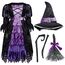 Spooktacular Creations Hexe Kostüm, Hexenkostüm, Karneval Fasching Bekleidung, 3-teiliges Halloween Kostüm Deluxe Set für Mädchen