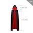 OUQIWEN Vampir Umhang Erwachsene, Halloween Kapuzenumhang, Schwarz Rot Doppelseitig, Cosplay Für Halloween Kostüm (150cm)