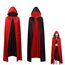 OUQIWEN Vampir Umhang Erwachsene, Halloween Kapuzenumhang, Schwarz Rot Doppelseitig, Cosplay Für Halloween Kostüm (150cm)