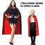 Winwild 3 Stück Vampir Kostüm Kinder Set,90CM Vampir Umhang Halloween mit Vampire Zähne & Kunstblut,5-8 Jahre Halloween Umhang Schwarz Rot Vampire Cape Dracula Kostüm Jungen Mädchen