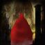 OUQIWEN Vampir Umhang Erwachsene, Halloween Kapuzenumhang, Schwarz Rot Doppelseitig, Cosplay Für Halloween Kostüm (150cm)