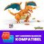 Mega Pokémon Glurak, Figur zum Zusammenbauen, 223 Bausteinen, mit beweglichen Flügeln und Pokéball-Stift, Pokémon Spielzeug, ab 6 Jahre, GWY77