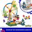 MEGA Pokémon Actionfigur Bauspielzeug, Spaß auf dem Riesenrad mit 393 Teilen und beweglichem Felori, Mampfaxo, Mauzi und Felino, für Kinder, HXF80