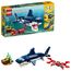 LEGO 31129 Creator Majestätischer Tiger, Panda oder Fisch & 31088 Creator Bewohner der Tiefsee, Spielzeug mit Meerestieren Figuren: Hai, Krabbe, Tintenfisch und Seeteufel, Set für Kinder ab 7 Jahre