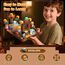 ToyUnited 60 Stück Magnetische Bausteine Reise-Eisenbox - Zirkus Hühner Arena mit Kind & Huhn, Lustiges Magnetbausteine Set für Rollenspiele | Magnetic Building Blocks
