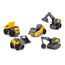 Dickie Toys Volvo Micro Workers 5er Set Baustellenfahrzeuge (je 10 cm) - Kinder Bagger Spielzeug, Radlader & Muldenkipper Auto Spielzeug mit Freilauf, Fahrzeuge ab 3 Jahren, gelb/grau - 203722008