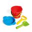 Hape Grundausstattung Strandspielzeug - Robustes Eimer- und Förmchen-Set für Strand und Sandkasten, Outdoor Sandspielzeug für Kleinkinder, Sandspielset für Kinder ab 18 Monaten