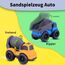 Cicili LKW Spielzeug ab 1 Jahr, Autos Für Kinder ab 2 Jahre Zum Spielen, Nachhaltiger Bio-Kunststoff Kinder Sandkasten Auto, Sandkasten-Spielzeug Kleine Fahrzeuge (Blau)