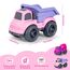Cicili LKW Spielzeug ab 1 Jahr, Nachhaltiger Bio-Kunststoff Kinder Set ab 2 Jahr, Sandkasten Auto für Kleinkinder Mädchen Sandkasten-Spielzeug Kleine Fahrzeuge (Rosa)