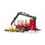 bruder 02252 - Rückeanhänger mit Ladekran, 4 Baumstämmen & Holzgreifer - 1:16 Fahrzeuge, Anhänger, Forstwirtschaft, Waldarbeit, Bäume, Holzwagen, Kran, Lader, Förster