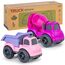 Cicili LKW Spielzeug ab 1 Jahr, Nachhaltiger Bio-Kunststoff Kinder Set ab 2 Jahr, Sandkasten Auto für Kleinkinder Mädchen Sandkasten-Spielzeug Kleine Fahrzeuge (Rosa)
