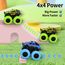 VoMii 2 Stück Spielzeugautos, Monster Truck für Kinder ab 3-10 Jahre, Große Gummiräder 4x4 Power Trägheitsbetriebene Fahrzeuge, 360° Stunt-Rotation, Rennwagen Spielsets für Kinder, 1:60 Scale