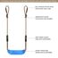 SELEWARE Garden Games Schaukelsitz aus robustem Set mit 2,04 m langem verstellbarem Seil und 2 Karabinern, Robustes schaukel Outdoor Garten schaukel blau