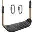SELEWARE Garden Games Schaukelsitz aus Robustem Set mit 2m Langem Verstellbarem Seil und 2 Karabinern, Robustes Schaukel Outdoor Garten Schaukel Schwarz