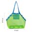 COOLGOEU Strandtasche Strandspielzeug Tasche XXL Groß für Sandspielzeug Wasserspielzeug für Kinder Aufräumsack Spielsack Badetasche Beachbag Faltbar für Familie Urlaub (Grün&Blau(2 Stück))