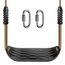 SELEWARE Garden Games Schaukelsitz aus Robustem Set mit 2m Langem Verstellbarem Seil und 2 Karabinern, Robustes Schaukel Outdoor Garten Schaukel Schwarz