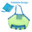 COOLGOEU Strandtasche Strandspielzeug Tasche XXL Groß für Sandspielzeug Wasserspielzeug für Kinder Aufräumsack Spielsack Badetasche Beachbag Faltbar für Familie Urlaub (Grün&Blau(2 Stück))