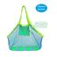 COOLGOEU Strandtasche Strandspielzeug Tasche XXL Groß für Sandspielzeug Wasserspielzeug für Kinder Aufräumsack Spielsack Badetasche Beachbag Faltbar für Familie Urlaub (Grün&Blau(2 Stück))