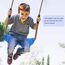 SELEWARE Garden Games Schaukelsitz aus robustem Set mit 2,04 m langem verstellbarem Seil und 2 Karabinern, Robustes schaukel Outdoor Garten schaukel blau