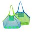 COOLGOEU Strandtasche Strandspielzeug Tasche XXL Groß für Sandspielzeug Wasserspielzeug für Kinder Aufräumsack Spielsack Badetasche Beachbag Faltbar für Familie Urlaub (Grün&Blau(2 Stück))