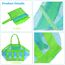 COOLGOEU Strandtasche Strandspielzeug Tasche XXL Groß für Sandspielzeug Wasserspielzeug für Kinder Aufräumsack Spielsack Badetasche Beachbag Faltbar für Familie Urlaub (Grün&Blau(2 Stück))