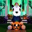 Joiedomi Aufblasbares Halloween-Skelett-Einhorn, 152 cm, aufblasbar, mit eingebauten LEDs, aufblasbar, für Halloween-Party, drinnen, draußen, Hof, Garten, Rasendekorationen