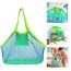 COOLGOEU Strandtasche Strandspielzeug Tasche XXL Groß für Sandspielzeug Wasserspielzeug für Kinder Aufräumsack Spielsack Badetasche Beachbag Faltbar für Familie Urlaub (Grün&Blau(2 Stück))