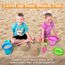 JOYIN 3 Pcs Faltbarer Eimer mit Schaufeln und Netztasche, Mehrzweckeimer für Strand, Campingausrüstung, Strandparty, Angeln und lustige Sommeraktivitäten, 3 Packungen (blau/rosa/grün)