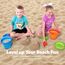 JOYIN 3 Pack Runde, Faltbare Eimer mit Schaufeln und Netzbeutel, Faltbare Eimer für Verschiedene Zwecke am Strand (Orange/Blau/Grün)