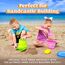 JOYIN 3 Pcs Faltbarer Eimer mit Schaufeln und Netztasche, Mehrzweckeimer für Strand, Campingausrüstung, Strandparty, Angeln und lustige Sommeraktivitäten, 3 Packungen (blau/rosa/grün)