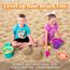 JOYIN 3 Packungen Faltbares Strand Eimer Set，Sandkasten Faltbare Sandspielzeug Eimer mit Netz-Rücksack für Kinder, Campingausrüstung, Sandparty