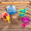 JOYIN 3 Packungen Faltbares Strand Eimer Set，Sandkasten Faltbare Sandspielzeug Eimer mit Netz-Rücksack für Kinder, Campingausrüstung, Sandparty