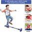 Q-WOOFF Kinder Blinkender Springring, Sport Sprungball，Faltbarer Flash Jumping Ball, Geeignet Für Geschicklichkeitsspiele Für Kinder Oder Erwachsene, Übung(Blau-1)