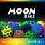 Waboba Dark Side of Moon – Springender Gummiball – Patentiertes Original-Design Ballkrater Erzeugen beim Aufprall EIN knallendes Geräusch – Leicht Greifbar – Flummies für Kinder - Silber - 65mm