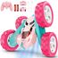 cosone Rosa Ferngesteuertes Auto für Mädchen RC Stunt-Car mit LED-Scheinwerfern 4WD 2.4GHz 360° Flip Crawler mit 2 Modulare Akkus Spielzeugauto für Kinder 6–12 Jahre