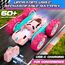 cosone Rosa Ferngesteuertes Auto für Mädchen RC Stunt-Car mit LED-Scheinwerfern 4WD 2.4GHz 360° Flip Crawler mit 2 Modulare Akkus Spielzeugauto für Kinder 6–12 Jahre