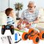 MidiVix Ferngesteuertes Auto, 90 Min Spielzeit, 2.4Ghz Doppelseitig 360° drehbare RC Stunt Crawler mit Scheinwerfern, 4WD Off Road Drift RC Auto Spielzeug Geschenke für Jungen 6-12 Orange