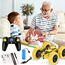 MidiVix Ferngesteuertes Auto, 2.4Ghz Doppelseitig 360° drehbare RC Stunt Crawler mit Scheinwerfern, 4WD Off Road Drift RC Auto Spielzeug Geschenke für Jungen 6-12 Gelb