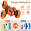 MidiVix Ferngesteuertes Auto, 90 Min Spielzeit, 2.4Ghz Doppelseitig 360° drehbare RC Stunt Crawler mit Scheinwerfern, 4WD Off Road Drift RC Auto Spielzeug Geschenke für Jungen 6-12 Orange