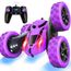 MidiVix Ferngesteuertes Auto, 90 Min Spielzeit, 2.4Ghz Doppelseitig 360° drehbare RC Stunt Crawler mit Scheinwerfern, 4WD Off Road Drift RC Auto Spielzeug Geschenke für Jungen 6-12 Lila