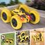 MidiVix Ferngesteuertes Auto, 2.4Ghz Doppelseitig 360° drehbare RC Stunt Crawler mit Scheinwerfern, 4WD Off Road Drift RC Auto Spielzeug Geschenke für Jungen 6-12 Gelb