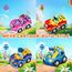 Pup Go Kleinkind RC Cartoon Rennwagen für Jungen 18 Monate Nikolausgeschenk für Mädchen, 2 austauschbare Puppen mit Musik und Lichtern, das Erste Ferngesteuerte Auto